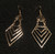 Art deco style gold coloured geometric design earrings from hook