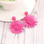 Raffia flower earring - Bright Pink