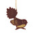 New Zealand fantail Christmas decoration in red and gold
