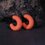 Coral colour 3/4 hoop tapered earrings