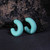 Aqua 3/4 hoop tapered earrings