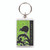 Black Kiwi and fern on green background - New Zealand keyring