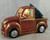 Christmas Santa in truck towing christmas tree with LED lights