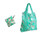 Eco friendly folding bag with NZ birds and flowers on teal