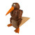 Brown kiwi bird door wedge with orange beak and feet