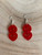 Kowhaiwhai double heart - red tint hook acrylic earrings