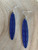 Kowhaiwhai wave blue tinted acrylic  hook earrings