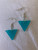taaniko small triangle aqua-blue tinted acrylic earrings