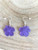Hibiscus purple acrylic hook earrings