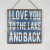 Wooden Sign 'I love you to the lake and back' Navy