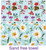 Double Sided Sand Free Towel - Pastel Blue Daisies