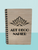 Bamboo cover blank page notepad with Art Deco Napier and sunburst design feature