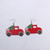 Red truck with Christmas tree Christmas earrings on hooks