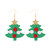 Felt lightweight Christmas Tree earrings on hooks