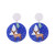 Blue round earrings with reindeer on posts