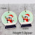 Christmas Ornament with festive penguin inside wooden hook earrings