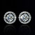 Crystal ornament with diamant stud earrings - Silver