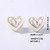 Heart shaped earrings stud with heart polished - Silver