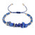 Blue sapphire natural stones with pearls and gold details bracelet with cord
