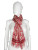 Red and white pattern cool cotton narrow width scarf