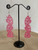 Pink  triple kowhaiwhai heart earrings on hooks
