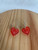 Aroha heart small on 20 mm hoops - Red satin