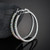 Silver hoop earrings with diamants - 100 mm