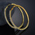 Gold hoop earrings with diamants - 50 mm