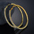 Gold hoop earrings with diamants - 70 mm