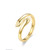 Two hands hugging ring in gold coloured - Adjustable opening