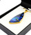 NZ Paua set in gold plated pendant with angle cut bottom  (Large)
