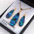 NZ Paua gold plated teardrop shape pendant and earring set