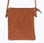 Lace embossed shoulder bag - caramel