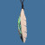 Hand carved bone and paua feather pendant
