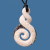 NZ Bone twist Koru pendant with NZ Paua accent