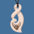 NZ Bone stylised single twist pendant