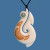 NZ Bone Manaia hook pendant with staining accent