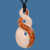 New Zealand bone twist pendant with stained detailing