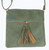 Zip front bag with tassels - Sage Green