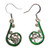 Green Koru drop earrings