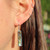 Paua and silver rectangle earrings