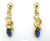 Art Deco styled earrings with Blue stone