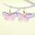 transparent Purple butterfly earring on hook
