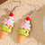 Ice cream with a cherry on top earrings on hook