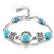 Extendable bracelet/anklet with butterfly and turquoise colour bead design