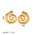 Gold colour swirl large stud earrings on post