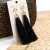Tassel earrings with gold detail and diamante stud - black