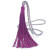 Tassel on beaded necklace - purple