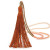 Tassel on beaded necklace - rust