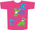 Kids T-Shirt - Sparkly Kiwis and a sheep on bright pink